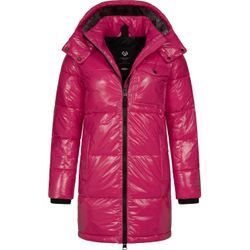 Wintermantel RAGWEAR "Roobie Long" Gr. L (40), pink (fuchsia), Damen, Obermaterial: 100% Nylon, Innenfutter: 100% Polyester, Wattierung: 100% Polyester, Mäntel, super stylischer, gänzender Damen Steppmantel