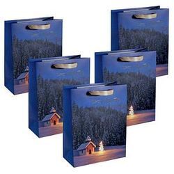 5 SIGEL Geschenktaschen Christmas Chapel Large Motiv 26,0 x 33,0 cm