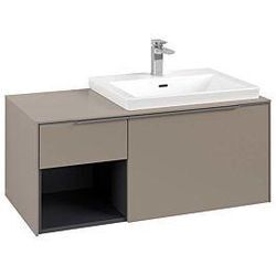 Villeroy und Boch Subway 3.0 Waschtisch-Unterschrank C57100VM 100,1x42,25x51,6cm, ohne LED/Griff Aluminium glänzend, taupe