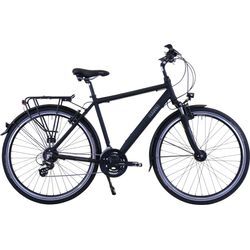 Trekkingrad HAWK BIKES "Trekking Gent Premium Black" Gr. 52, schwarz, Fahrräder, 52cm, 28 Zoll (71,12cm), für Herren