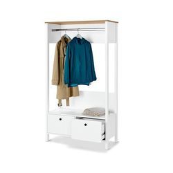 Garderobe mit großen Schubladen - Schwarz - Holz