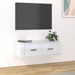 TV-Möbel,TV-Schrank,TV-Lowboard,TV-Wandschrank Hochglanz-Weiß 80x36x25 cm Holzwerkstoff -MaisonChic14265