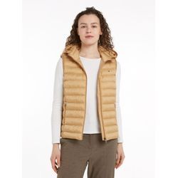 Steppweste TOMMY HILFIGER "LW PADDED GLOBAL STRIPE VEST" Gr. L (40), grün (classic khaki), Damen, Web, Obermaterial: 100% Polyester. Futter: 100% Polyester, Westen, mit Elastic-Band