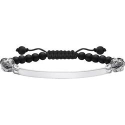 Armband THOMAS SABO "Bridge-Armband, LBA0133-330-11-L24V" Armbänder Gr. 24, Silber 925 (Sterlingsilber), silberfarben (silberfarben, schwarz, schwarz) Herren mit Obsidian, Zirkonia (synth.), Onyx