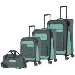 Trolleyset TRAVELITE "VIIA S/M/L und Reisetasche", braun (eukalyptus), Polyester, mehrfarbig, Koffer-Sets, Kofferset Reisegepäck mit erweiterbarem Volumen und TSA Schloss