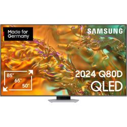 G (A bis G) SAMSUNG QLED-Fernseher Fernseher Neural Quantum 4K AI Gen2 Prozessor, bis zu 120Hz silberfarben (silber)