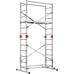 Hailo 9459-507 G60 Aluminium Montagegerüst Arbeitshöhe (max.): 4.3 m Silber, Rot 31 kg