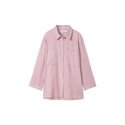 TOM TAILOR Damen Gestreifte Bluse mit LENZING™ ECOVERO™, rosa, Gestreift, Gr. 36