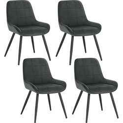 Woltu - Esszimmerstühle 4er Set, Polsterstuhl Samt, Küchenstuhl gepolstert, Akzentstuhl für Wohnzimmer Schlafzimmer Küche, ergonomischer Stuhl mit