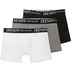 TOM TAILOR DENIM Herren Boxershorts im Dreierpack, grau, Uni, Gr. S