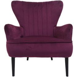 Lounge-Sessel HHG-737, Cocktailsessel Polstersessel Sessel, Samt (280g/m²) bordeaux