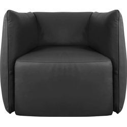 Sessel EGOITALIANO "Ludo Loungesessel, Designsessel, Clubsessel, elegant und zeitlos" Gr. Leder BULL, B/H/T: 80 cm x 68 cm x 80 cm, schwarz Einzelsessel mit tollem Sitzkomfort, Solitärsessel