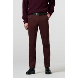 Chinos MEYER "New York", Herren, Gr. 34, Länge 32, rot (bordeaux), 97% Baumwolle;3% Elasthan, unifarben, regular fit lang, Hosen, aus reiner Bio-Baumwolle