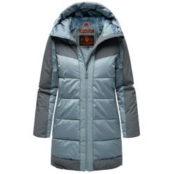 Steppjacke NAVAHOO "Samtkätzchen" Gr. L (40), blau (graublau) Damen Jacken Modischer, gesteppter Winter Kurzmantel