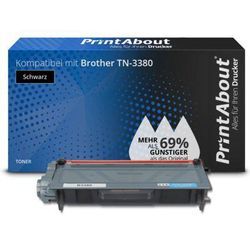 PrintAbout Toner kompatibel mit Brother TN-3380 - Schwarz - Hohe Kapazität