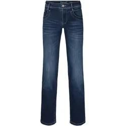 TOM TAILOR Damen Alexa Straight Jeans mit Bio-Baumwolle, blau, Logo Print, Gr. 26/30