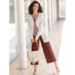 Longstrickjacke INSPIRATIONEN Gr. 40, beige (ecru) Damen Strickjacken