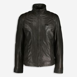 Schwarze Lederjacke