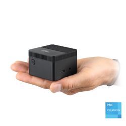 CSL Mini-PC "Tiny Box" Computer 2m HDMI Kabel Gr. Windows 11 Home in S Mode,64Bit, 4 GB RAM 256 GB SSD, schwarz