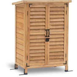 M Mcombo Gartenschrank Gerätehaus Geräteschuppen Garten Schuppen Schrank Holz 0690