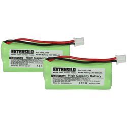 Extensilo - 2x Akku kompatibel mit Siemens Gigaset AL110a, A260 trio, A265, A345, AL110 schnurlos Festnetz Telefon (850 mAh, 2,4 v, NiMH)