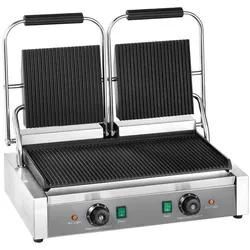 GastroHero Elektro-Kontaktgrill ECO 2 x 1,8 kW, gerillt