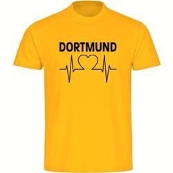 multifanshop Herren T-Shirt - Dortmund - Herzschlag - Druck schwarz - Männer