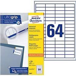 AVERY Zweckform Universal-Etiketten 3667, ultragrip, 48,5 x 16,9 mm, 3667, 6400 Stück