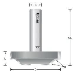 Abplattfräser HW S=8mm D=45mm GL=46mm R=12mm