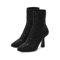 LASCANA High-Heel-Stiefelette 'Sock Boot,' schwarz Gr. 38 für Damen. Mit Schmucksteine, Glitzersteine