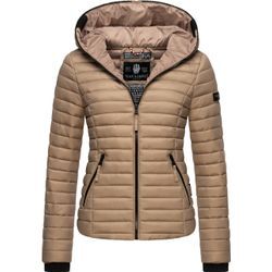 Steppjacke NAVAHOO "Kimuk" Gr. M, grau (helltaupe) Damen Jacken leichte Übergangsjacke mit Kapuze