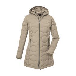 Steppmantel G.I.G.A. DX BY KILLTEC "GW 20 WMN QLTD PRK" Gr. 36, beige (hellbeige), Damen, 100% Polyester, Mäntel