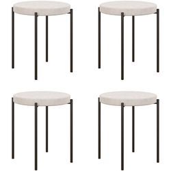 Homcom - 4er-Set Esszimmerhocker Stapelbar Esszimmerstühle Küchenstuhl mit gepolstertem Sitz, Samtoptik Sitzhocker Samt für Küche Esszimmer Metall