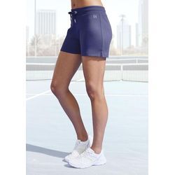 LASCANA ACTIVE Shorts blau Gr. S (36/38) für Damen. Mit Logodruck, Bindeband. Bequem. Nachhaltig.