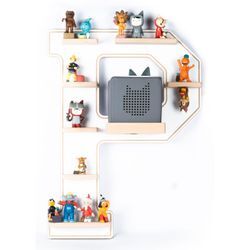 BOARTI Holz Buchstabe P Kinder Regal Toniebox Figuren Wandregal Tonies Musikbox