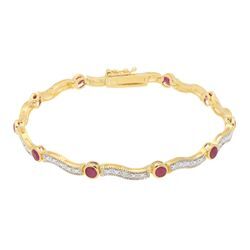 Silberarmband VIVANCE "rubies & diamond" Armbänder Gr. Silber 925 (Sterlingsilber), silberfarben (silber 925) Damen