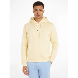 Kapuzensweatshirt TOMMY JEANS "TJM REG LINEAR LOGO HOODIE EXT" Gr. S, gelb (lemon zest) Herren Sweatshirts mit Kordel