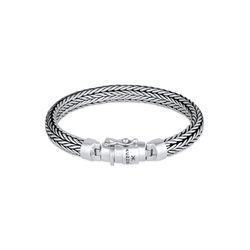 Armband KUZZOI "Herren oxidiert Kastenverschluss 925 Silber" Armbänder Gr. 23 cm, ohne Stein, Silber 925 (Sterlingsilber), silberfarben (silber) Herren