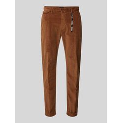 Slim Fit Cordhose mit Anhänger