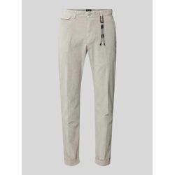 Slim Fit Cordhose mit Anhänger