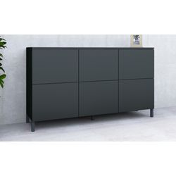 Kommode BORCHARDT MÖBEL "Haama" Sideboards Gr. B/H/T: 139 cm x 80 cm x 35 cm, schwarz (schwarz matt) Breite 139 cm