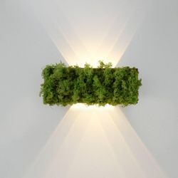 LED-Wandleuchte Green Carlo, Up/Down, echtes Moos