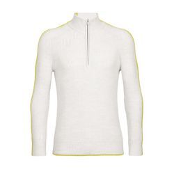 Icebreaker Merino Lodge Half-Zip-Pullover - Mann - Ecru Heather/silent Gold - Größe M