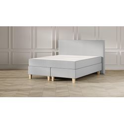 Emma Classic Boxspringbett Comfort - hellgrau - 160x200 cm - Kopfteil Klassisch - Natur Füße