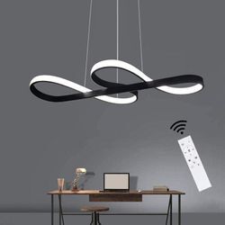 Led Pendelleuchte Esstisch Dimmbar Hängelampe - Hängeleuchte Schwarz 47W Esszimmerlampe Modern Design Esstischlampe mit Fernbedienung Pendellampe für