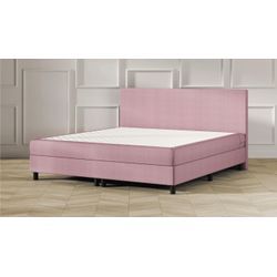 Emma One Boxspringbett - rosa - 140x200 cm - schwarze Füße