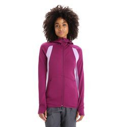 Icebreaker ZoneKnit™ Merino Zip-Hoodie - Frau - Go Berry/purple Gaze - Größe S