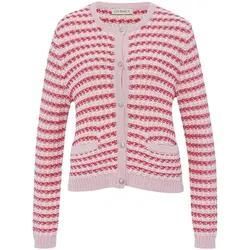 Strickjacke Rundhals-Ausschnitt Uta Raasch pink, 40