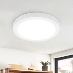 Led Deckenleuchte 5000K Rund Flach IP44 18W – Gbly Badezimmerlampe Modern Deckenlampe Weiß Flurlampe Kaltweiß Ø23CM Wasserfest für Küche Büro