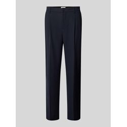 Tapered Fit Stoffhose mit Bundfalten